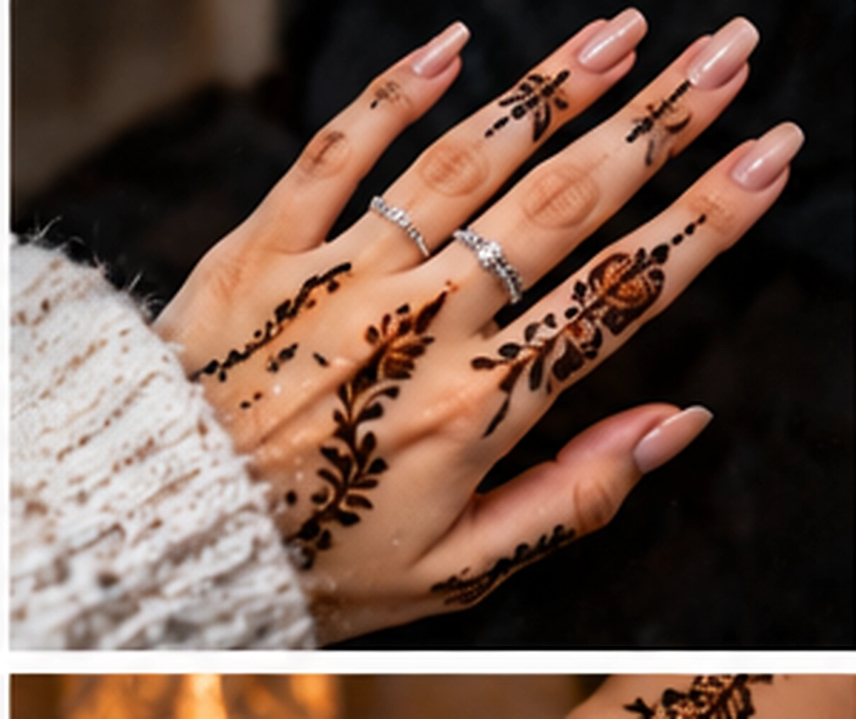 صور نقش حنة ناعم على الأصابع