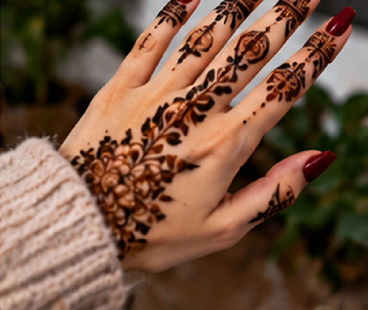 نقش حناء أنيق للعروس واليد