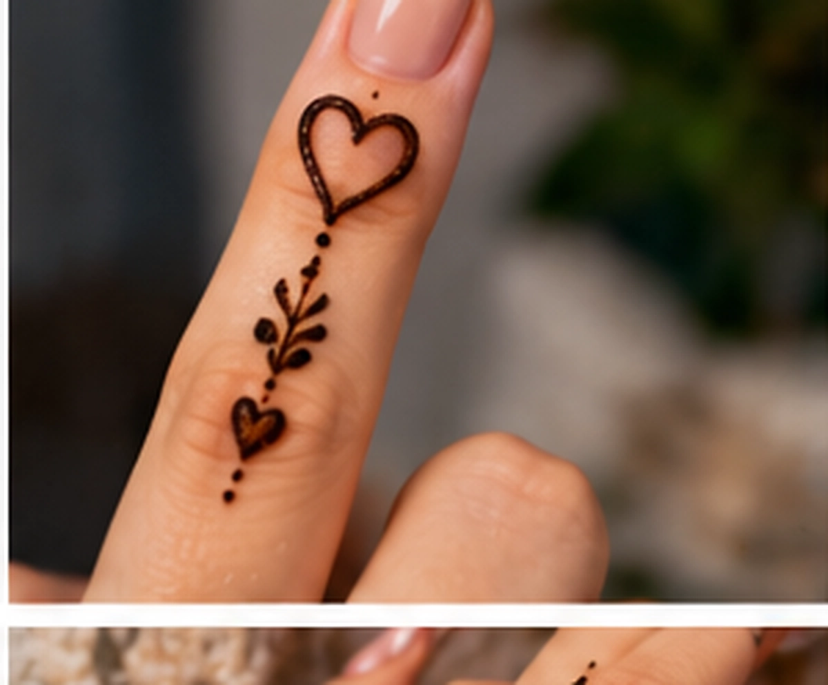 قلب صغير بالحناء على الإصبع