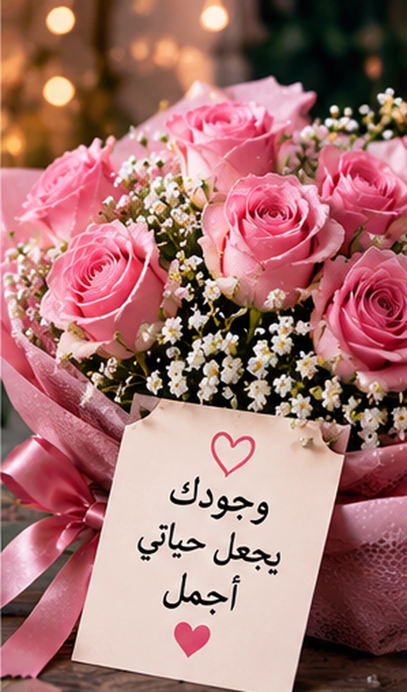 صورة باقة ورد وردي جميلة