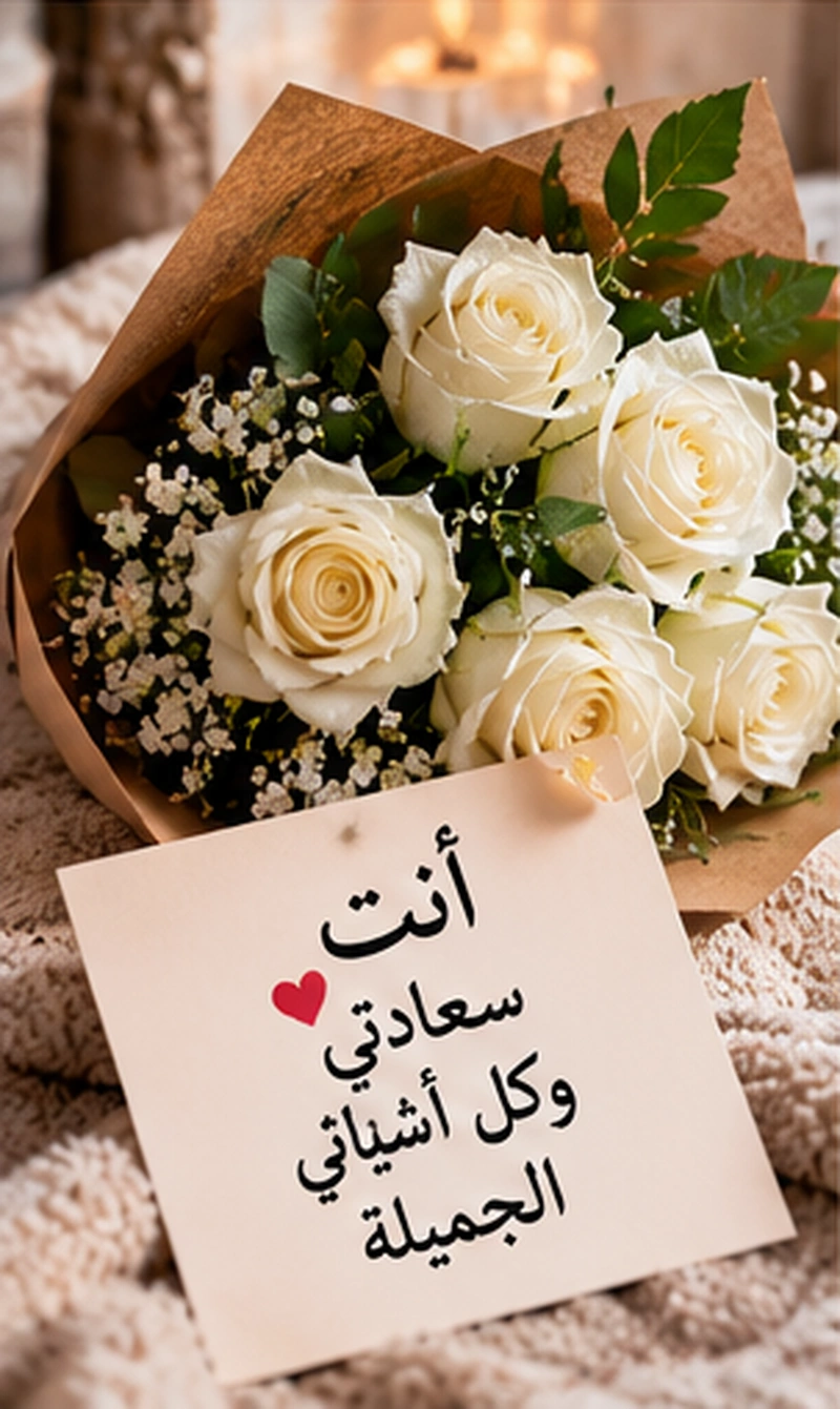 باقة ورد أبيض أنيقة وجميلة