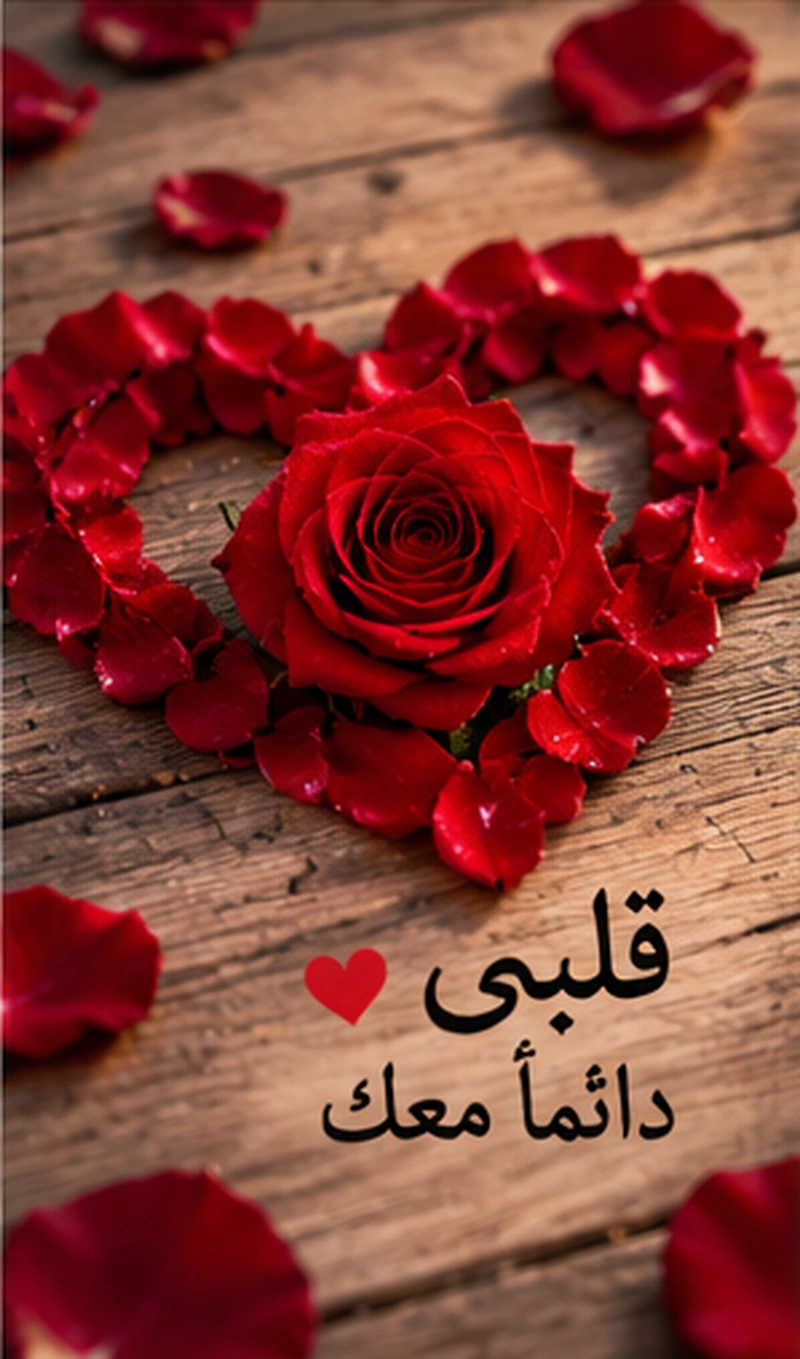 ورد أحمر وبتلات ورد رومانسية