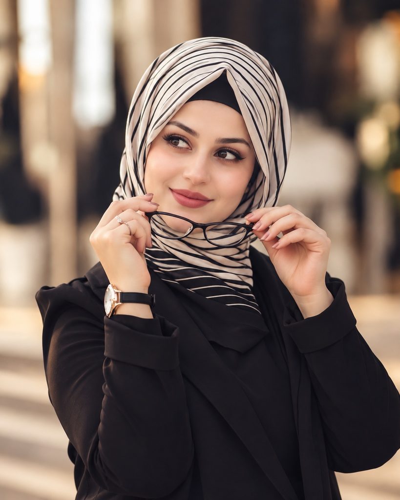 صورة بنت مع حجاب ونظارات روعة وكيوت جميله جدااا