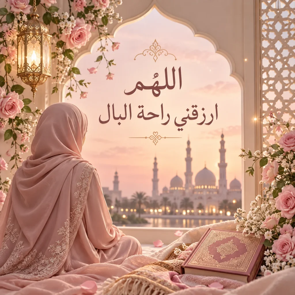 اللهم ارزقي راحة البال صورة اسلامية 